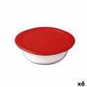 Apaļa Pusdienu Kastīte ar Vāku Ô Cuisine Cook & Store 27 x 24 x 8 cm Sarkans 2,3 L Silikona Stikls (