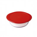 Apaļa Pusdienu Kastīte ar Vāku Ô Cuisine Cook & Store 27 x 24 x 8 cm Sarkans 2,3 L Silikona Stikls (