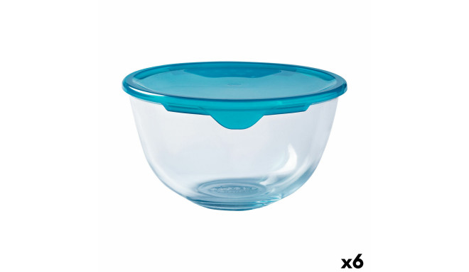 Apaļa Pusdienu Kastīte ar Vāku Pyrex Cook & Store Zils 15 x 15 x 8 cm 500 ml Silikona Stikls (6 gb.)