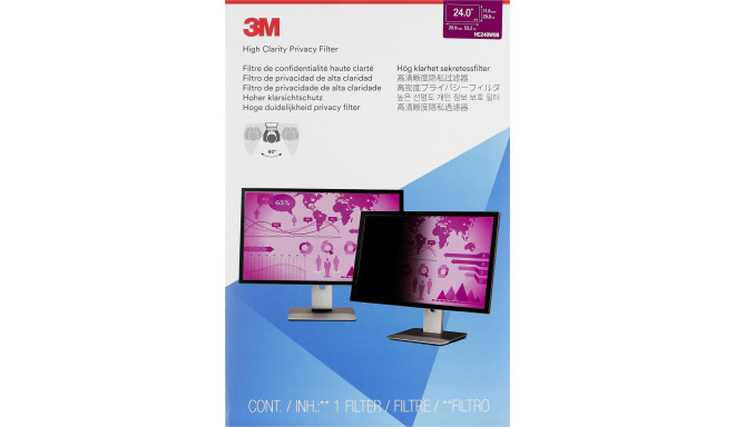 3M HC240W9B Privacy Filter High Clarity for Desktops 24