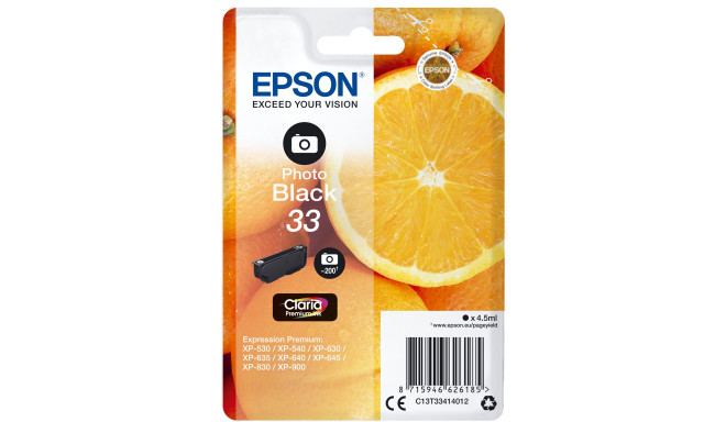 Epson ink cartridge photo black Claria Premium 33         T 3341