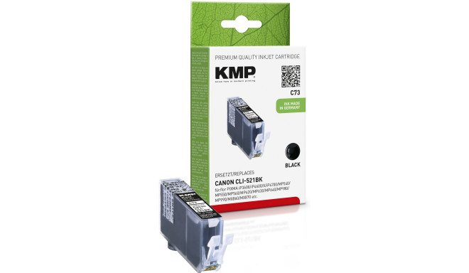 KMP tindikassett C73 Canon CLI-521 BK, must