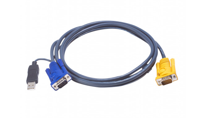 Aten 1.8M USB KVM kaabel 3-ühes SPHD ja integreeritud PS/2–USB konverteriga 2L-5202UP