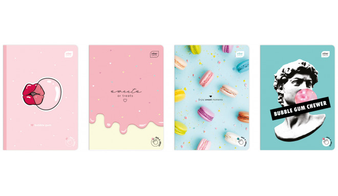 Kaustik A5 60 lehte, ruut, Scented Bubble Gum assortii Interdruk