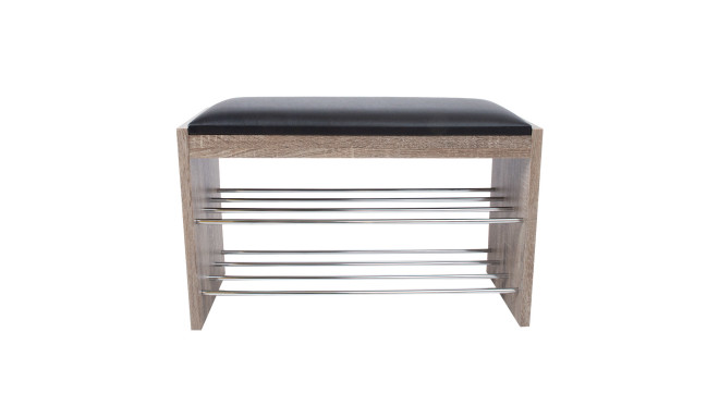 Shoe rack-bench BENO 79,5x30xH50cm, dark oak