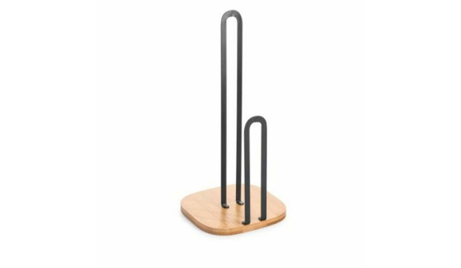 Kitchen Paper holder DKD Home Decor 16 x 16 x 31,3 cm Natural Black Steel