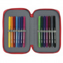Double Pencil Case Real Sporting de Gijón Red (28 pcs)