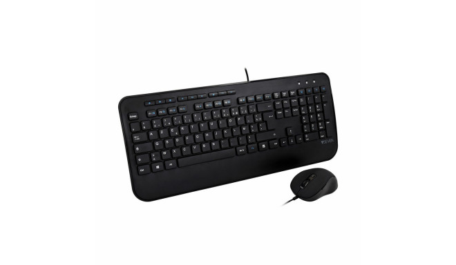 Клавиатура и мышь V7 CKU300FR Чёрный французский AZERTY