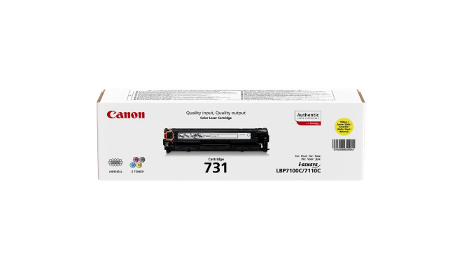 Tooner Canon 731Yellow 1500lk@5% LBP-7100cn/LBP-7110cw/MF6680DN, MF8230Cn, MF8280Cw, MF628CW, MF623C