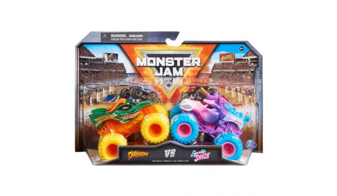 Monster Jam , Official Dragon Vs. Sparkle Smash Die-Cast Monster Trucks, 1:64 Scale, Kids Toys for B