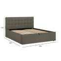 Bed LEENA 160x200cm, dark beige