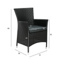 Стул WICKER-1 61x58xH86cм, чёрный