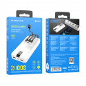 Borofone Power Bank 20000mAh BJ20A Mobile - 2xUSB - with 3 in 1 Micro USB, Type C, Lightning cable w