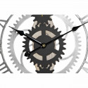 Sienas pulkstenis DKD Home Decor Sudrabains Melns MDF Dzelzs Pārnesumi Loft (60 x 4 x 60 cm)