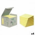 Kleebitavate märkmepaberite komplekt Post-it 76 x 76 mm Kollane (4 Ühikut)