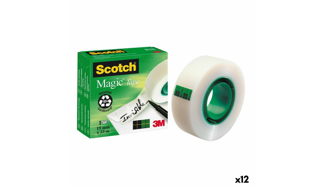 Adhesive Tape Scotch Magic Transparent White 19 mm x 33 m (12 Units)