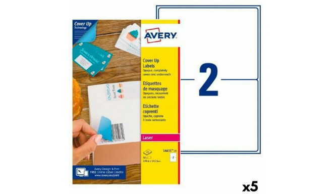 Printer Labels Avery L4611 White 25 Sheets 199,6 x 143,5 mm (5 Units)