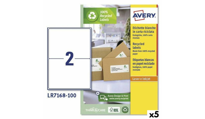 Этикетки для принтера Avery LR7168 Белый 100 Листья 199,6 x 143,5 mm (5 штук)