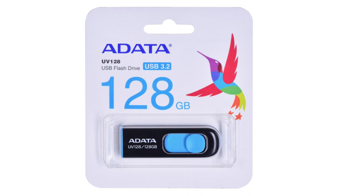 ADATA DashDrive UV128 128GB USB flash drive USB Type-A 3.2 Gen 1 (3.1 Gen 1) Black, Blue