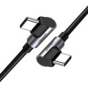 Ugreen angle cable with side plug USB Type C - USB Type C Power Delivery Quick Charge FCP 3 A 1 m gr