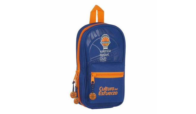 Backpack Pencil Case Valencia Basket M747 Blue Orange 12 x 23 x 5 cm (33 Pieces)