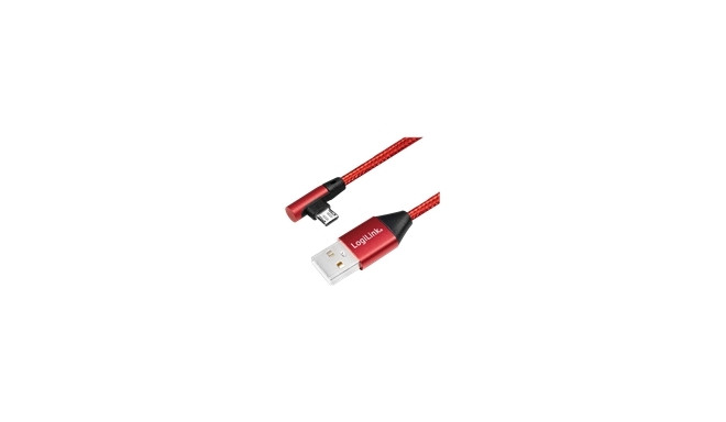 LOGILINK CU0149 LOGILINK - USB 2.0 micro-USB-ks (90° nurga all) isane, 0,3m