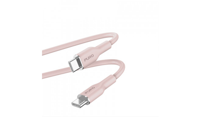 PURO ICON Soft Cable – Kabel USB-C do USB-C 1.5 m (Dusty Pink)