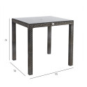 Galds WICKER 73x73xH71cm, tumði brûns