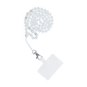 CRYSTAL DIAMOND pendant for the phone / cord length 74cm (37cm in the loop) / on neck - white