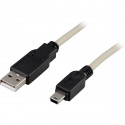 Cable DELTACO USB 2.0 "A-mini B", 0.5m, white-black / USB-23