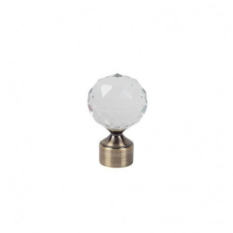 CURTAIN ROD FINIALS CRYSTAL GOLD D19