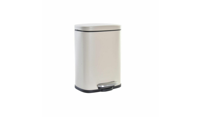 Rubbish Bin DKD Home Decor Matt 21 x 15 x 29,5 cm Metal Cream 5 L Basic