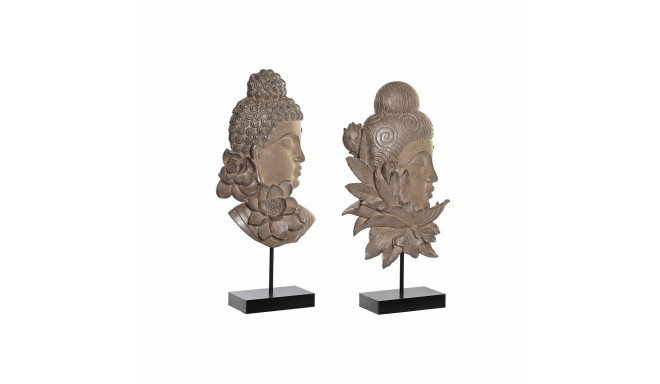 Decorative Figure DKD Home Decor 23 x 8 x 42 cm Black Brown Buddha Oriental (2 Units)