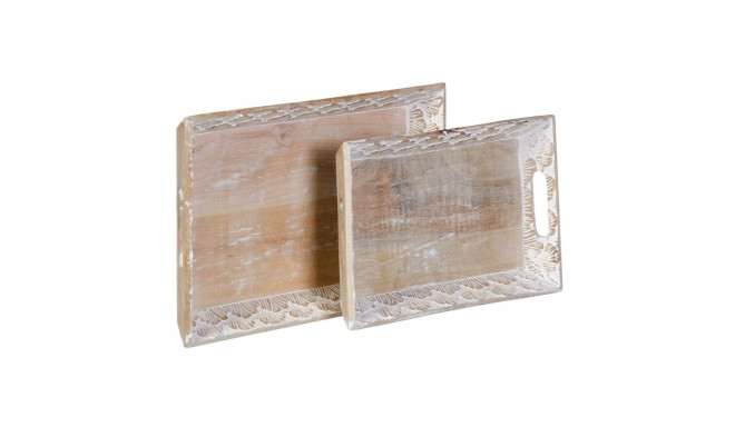 Suupistete alus 45,5 x 30,5 x 5,5 cm Valge Mangopuit (2 Ühikut)