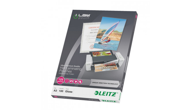 Lamineerimistaskud Leitz UDT A3, 125mic, 100tk