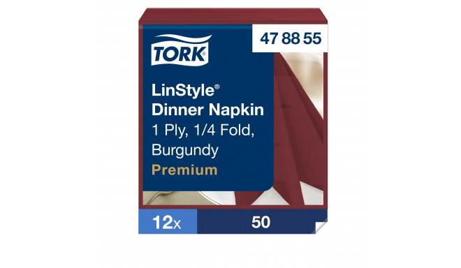 Õhtusäägisalvrätikud Tork LinStyle  4F tumepunane, 39 x 39 cm, 50 tk. 478855