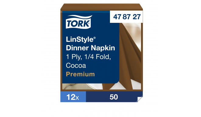 Õhtusöögissalvrätikud Tork LinStyle  4F, 39 x 39 cm, 50 tk, kakaovärvi 478727