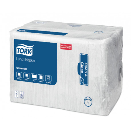 Lõunasöögisalvrätik Tork, 1-kihiline, valge, 32.5x32.5 cm, 500tk 509300