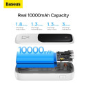 Power Bank BASEUS QPow - 10 000mAh LCD Quick Charge PD 22,5W with cable to Type C white PPQD020102