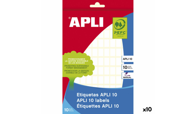 Adhesive labels Apli White 10 Sheets 8 x 12 mm (10 Units)