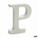 Letter P Wood White (2 x 16 x 14,5 cm) (24 Units)