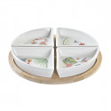 Appetizer Set DKD Home Decor 21,5 x 21,5 x 1 cm Natural White Multicolour Stoneware Tropical (5 pcs)