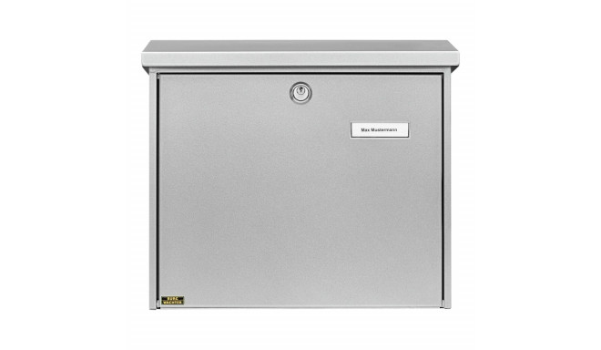 Postkast COMFORT nimesildihoidjaga L38xK34x14,8cm/galvaniseeritud metall+värv/hõbehall