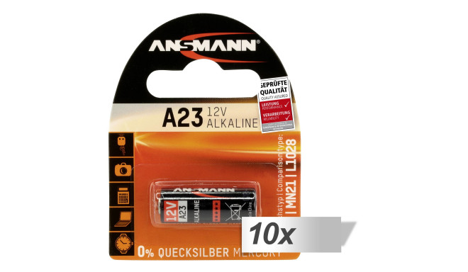 Ansmann battery Alkaline A23 12 V f. Remote Control 10x1pcs