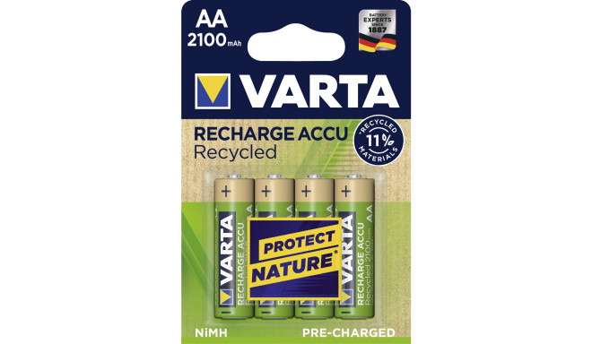 10x4 Varta RECHARGE ACCU Recycled 2100 mAH AA Mignon NiMH