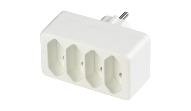 REV transition plug 4-fold Euro Socket line white