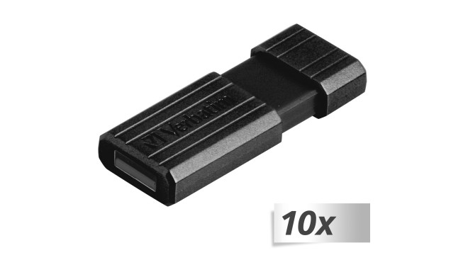10x1 Verbatim Store n Go    16GB Pinstripe USB 2.0 black    49063