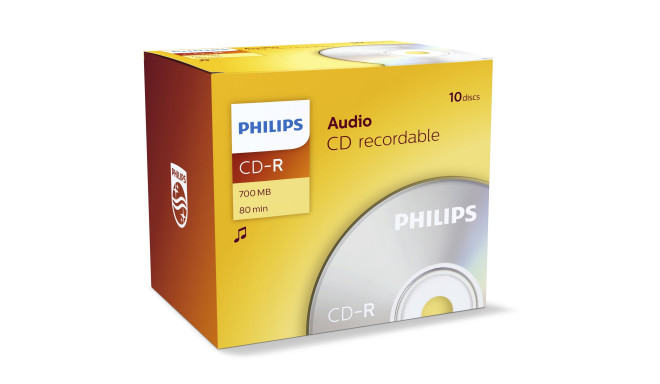 Philips CD discs  1x10 CD-R 80Min Audio JC