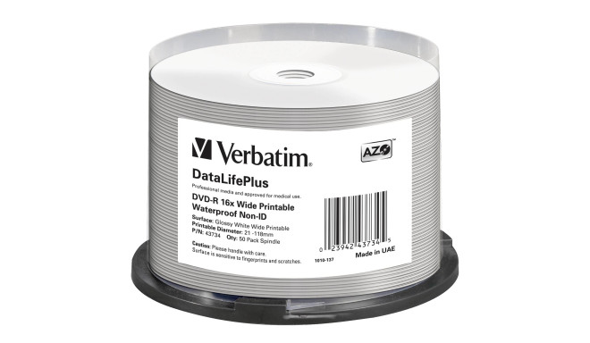 Verbatim DVD-R 4.7GB 16x Printable 50pcs Cake Box