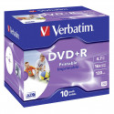 Verbatim DVD+R Printable 4,7GB 16x 10tk jewel case